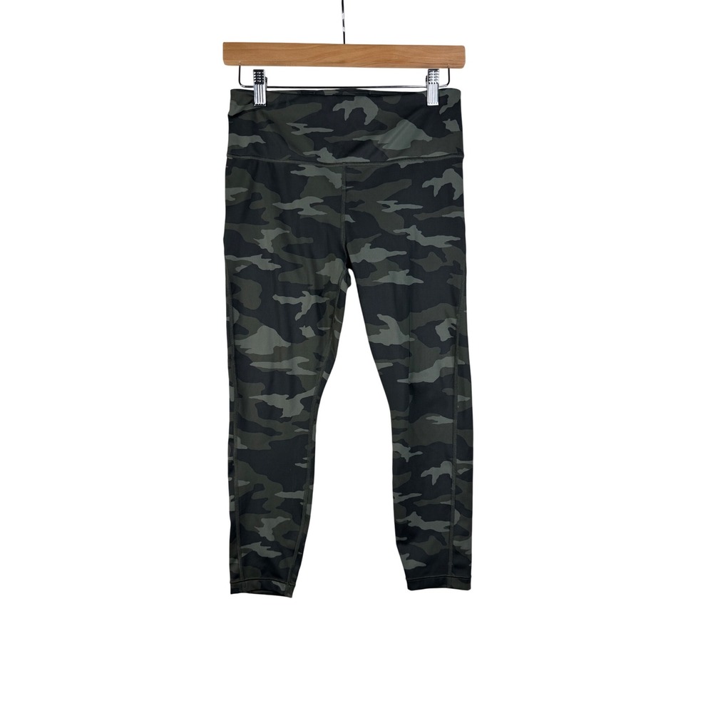 Athleta Ultimate 7/8 Camo Print Tight Leggings size Small Petite Green